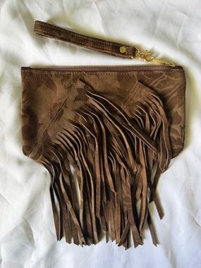 Satchel Piper fringe wristlet
